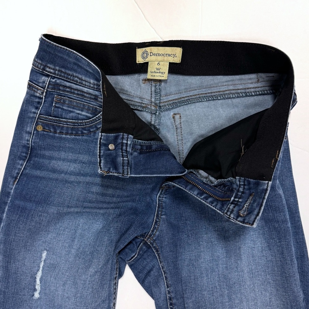 Democracy Ab Technology Skinny Jeans 6 Mom Distressed Mid Rise Stretch Medium - Picture 5 of 11